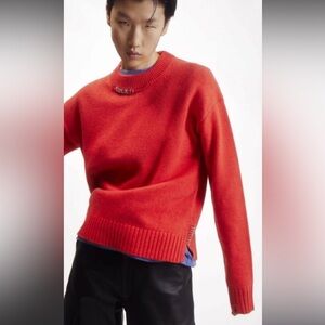 Altu Altuzarra Tomato Red Pierced Slit Sweater